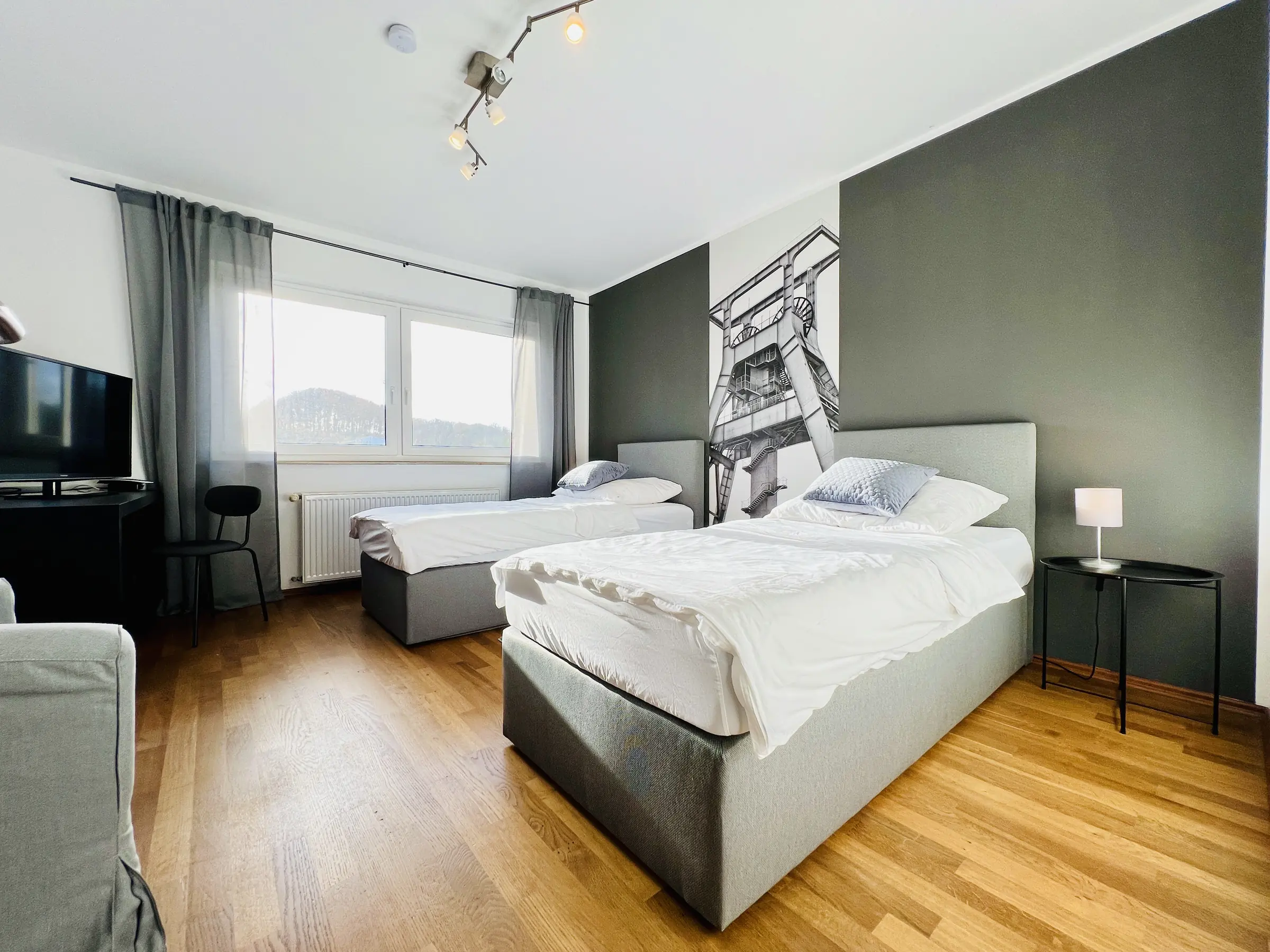 Schlafzimmer Gartenseite im Pottappartment
